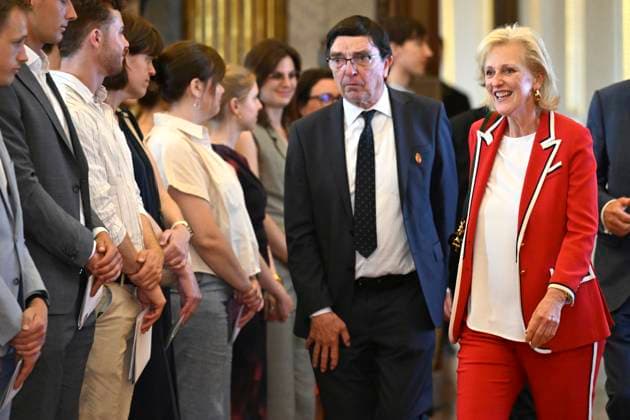 Princess Astrid presents the 2026 F.M.R.E. scientific awards BRUSSELS, BELGIUM - MAY 27 : Princess Astrid, Honorary President of the Queen Elisabeth Medical Foundation (F.M.R.E.), attends an academic session of the foundation at the Royal Palace and officially presents the F.M.R.E. 2026 scientific awards to the winners, on May 27, 2026 in Brussels, Belgium, 27 05 2026 Brussels Belgium  Copyright: xDidierxLebrunx