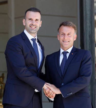 President Macron Welcomes Montenegro Pm Milojko Spajic - Paris French President Emmanuel Macron welcomes Montenegro s Prime minister Milojko Spajic at Elysee Palace, on May 27, 2026 in Paris, France. Photo by Jean-Bernard Vernier ABAVAPRESS.COM Paris France  Copyright: xVernierxJean-Bernard JBVxNews ABACAx