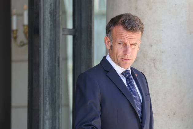 Paris, France le 27 mai 2026 - Le President de la Republique Emmanuel Macron recoit M. Milojko Spajic, Premier ministre du Montenegro au Palais de l Elysee - The President of the Republic Emmanuel Macron receives Mr. Milojko Spajic, Prime Minister of Montenegro at the Elysee Palace  Copyright: xSebastienxTOUBONx