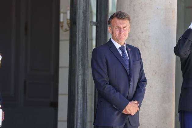 Paris, France le 27 mai 2026 - Le President de la Republique Emmanuel Macron recoit M. Milojko Spajic, Premier ministre du Montenegro au Palais de l Elysee - The President of the Republic Emmanuel Macron receives Mr. Milojko Spajic, Prime Minister of Montenegro at the Elysee Palace  Copyright: xSebastienxTOUBONx