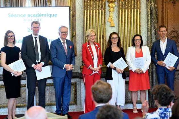 Princess Astrid presents the 2026 F.M.R.E. scientific awards BRUSSELS, BELGIUM - MAY 27 : Princess Astrid, Honorary President of the Queen Elisabeth Medical Foundation (F.M.R.E.), attends an academic session of the foundation at the Royal Palace and officially presents the F.M.R.E. 2026 scientific awards to the winners, on May 27, 2026 in Brussels, Belgium, 27 05 2026 Brussels Belgium  Copyright: xDidierxLebrunx