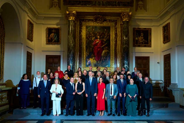 27-05-2026 Madrid Queen Letizia and King Felipe during the Merit fine arts 2024 gold medals ceremony at the Cathedral Primada de Santa Maria in Toledo, Castilla-La Mancha. the President of Castilla-La Mancha, Emiliano Garcia-Page, and the Mayor of Toledo, Carlos Velazquez Romo, comedian Eva Hache, Angelez Munoz, Eduard Fernandez, Aitana Sanchez- Gijon, Jose Merce and Elvira Lindo No Spain Â  Copyright: xPPEx