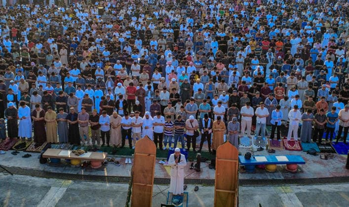 Philippines: Thousands Gather in Quezon City for Eid’l Adha Celebration Thousands of Muslim devotees gather at the Quezon Memorial Circle in Quezon City, to celebrate Eid’l Adha, or the Feast of Sacrifice, one of Islam’s holiest observances marked by prayers, reflection, and communal gatherings. - Philippines Copyright: EddxCastro