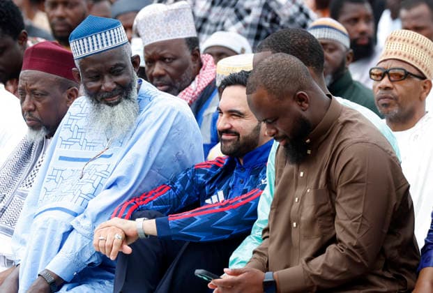 New York City Mayor Zohran Kwame Mamdani participates in Eid al-Adha prayers at Macombs Dam Park on Wednesday, May 27 2026 in New York City. Eid al-Adha, also known as the Festival of Sacrifice, is the second major Islamic festival of the year.  NYP20260527122 JOHNxANGELILLO
