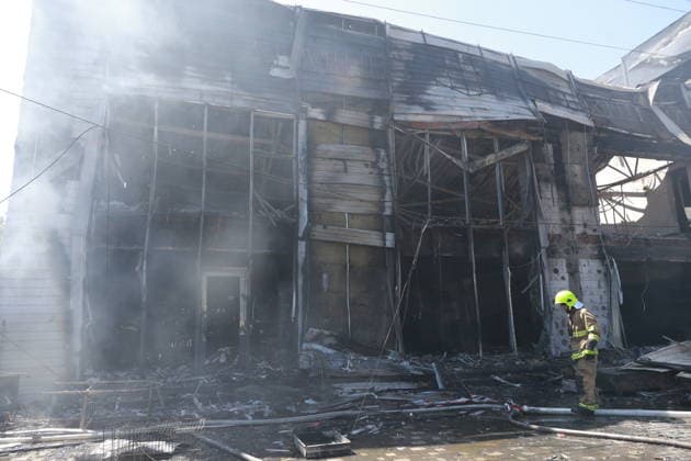 Russian attack injures 11 in Odesa ODESA, UKRAINE - MAY 27: Emergency services operate in the area where a Russian Shahed drone strike hit, injuring 11 people including two children in Odesa, Ukraine on May 27, 2026. Two stores and a post office were damaged in the attack. Nina Lyashonok Anadolu Odesa Ukraine. Editorial use only. Please get in touch for any other usage.  Copyright: x2026xAnadoluxNinaxLyashonokx