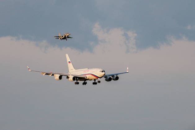 KAZAKHSTAN, ASTANA - MAY 27, 2026: An aircraft carrying Russia s President Putin arrives at Nursultan Nazarbayev International Airport. The Russian president arrived in Kazakhstan on a state visit. Alexander Shcherbak TASS  93101437