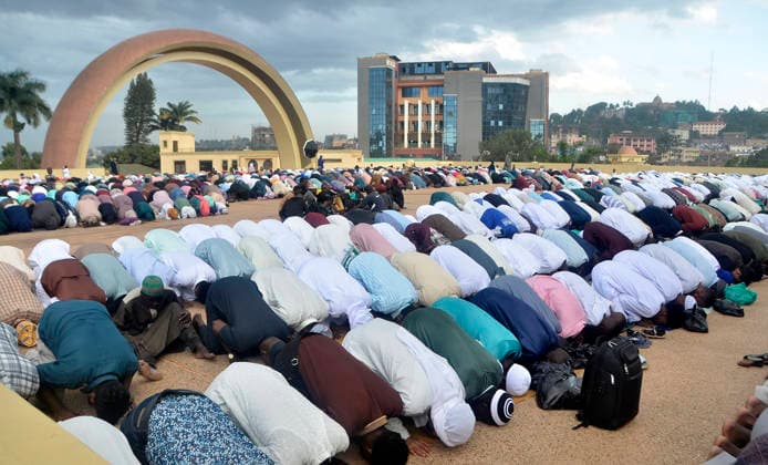 (260527) -- KAMPALA, May 27, 2026 -- People attend the Eid al-Adha prayers at the Uganda National Mosque in Kampala, Uganda, on May 27, 2026. (Photo by Xinhua) UGANDA-KAMPALA-EID AL-ADHA-PRAYERS NicholasxKajoba 