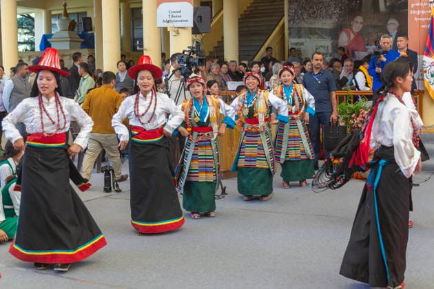 May 27, 2026, Dharamshala, Himachal Pradesh, India: Artist from TIPA perform dance during Swearing-in Ceremony of the re-elected Sikyong of the Central Tibetan Administration (CTA) Penpa Tsering at Tsugla Khang Temple, Mcleodganj, Dharamshala on Wednesday. Tibetan Spiritual Leader the Dalai Lama also present on this occasion. ..NOTE; EDITORIAL USE ONLY. Dharamshala India  - ZUMAb235 20260527_zip_b235_007 Copyright: xShaileshxBhatnagarx