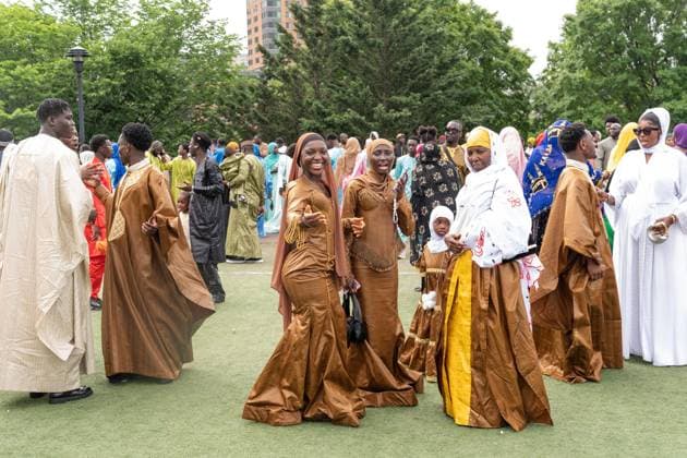 May 27, 2026, New York, New York, USA: People seen after pray and Mayor Zohran Mamdani delivered remarks during Eid Al-Adha holiday prayers at The Yancy Track & Field in New York, NY on May 27, 2026. Hundreds of men, women and children attended wearing clean, colorful and expensive traditional clothes. Eid al-Adha translates from Arabic to Festival of Sacrifice is one of the most important holidays in the Islamic calendar. It honors the Prophet Ibrahim s (Abraham s in Judaism) absolute obedience to God, commemorating his willingness to sacrifice his son as an act of submission before God provided a ram to sacrifice instead. New York USA  - ZUMAr339 20260527_znp_r339_021 Copyright: xLevxRadinx