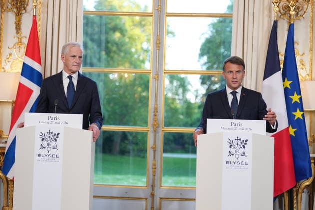 Store moter Frankrikes president Emmanuel Macron i Paris. Paris, Frankrike 20260527. Statsminister Jonas Gahr Store moter Frankrikes president Emmanuel Macron i Paris. Foto: Ole Berg-Rusten NTB Paris Frankrike fGgmrB1Ce38 EDITORIAL USE ONLY Ref:_POLfGgmrB1Ce38.jpg *** French President Emmanuel Macron in Paris Paris, France 20260527 Prime Minister Jonas Gahr Store fashions French President Emmanuel Macron in Paris Photo Ole Berg Rusten NTB Paris France fGgmrB1Ce38 EDITORIAL USE ONLY Ref POLfGgmrB1Ce38 jpg  Copyright: xOlexBerg-Rustenx xNTBx