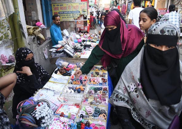 PATNA, INDIA - MAY 27: Muslim women doing shopping on the eve of Bakrid festival at Phulwarisharif on May 27, 2026 in Patna, India. Eid al-Adha will be celebrated across most parts of India on May 28, 2026, after the Dhul-Hijjah crescent moon was not sighted earlier this week. Several governments and institutions revised their holiday schedules. While Saudi Arabia, the United Arab Emirates, and some other countries are marking the occasion today, May 27. (Photo by Santosh Kumar Hindustan Times ) Eid al-Adha 2026