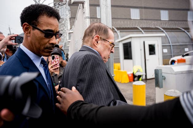 Rep. Jerrold Nadler (D-N.Y.) is escorted into Delaney Hall Detention Center in Newark, N.J. on Wednesday, May 27, 2026. Detainees have started a hunger strike to protest what they call inhumane conditions inside the ICE detention center.  NYP202605279013 ANGELINAxKATSANIS