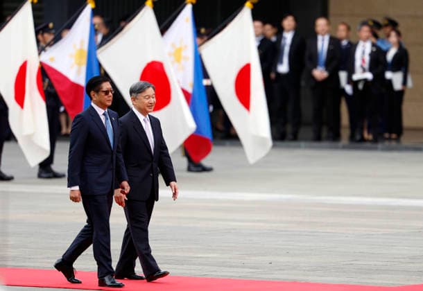 May 27, 2026, Tokyo, Japan: Philippine President Ferdinand Marcos Jr. (L) is escorted by Japanese Emperor Naruhito during a welcome ceremony at the Imperial Palace in Tokyo, Japan, 27 May 2026. Philippine President Ferdinand Marcos Jr. is currently on a state visit to Japan from 26 to 29 May 2026. Tokyo Japan - ZUMAz114 20260527_zih_z114_049 Copyright: xPOOLx