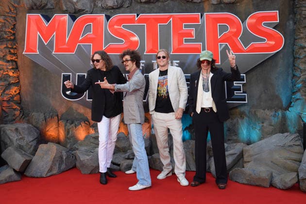 Masters of The Universe UK Premiere Arrivals at Cineworld, Leicester Square, London (L-R) - Dan Hawkins, Frankie Poullain, Rufus Tiger Taylor and Justin Hawkins of The Darkness attends The UK Premiere of Masters Of The Universe at Cineworld, Leicester Square, London, England, UK on Wednesday 27 May, 2026., Credit:Justin Ng Avalon UK, England, London, Cineworld, Leicester Square  Copyright: xJustinxNgx xAvalonx 1106055371