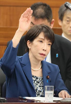 May 28, 2026, Tokyo, Japan - Japanese Prime Minister Sanae Takaichi raises her hand to answer a question at Upper House s health committee session at the National Diet in Tokyo on Thursday, May 28, 2026. (photo by Yoshio Tsunoda AFLO)  aflo_332220085