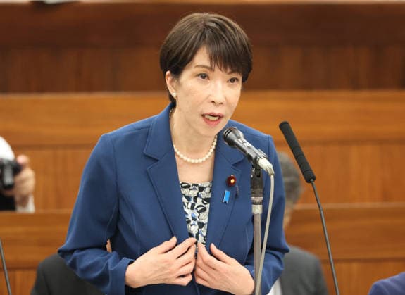 May 28, 2026, Tokyo, Japan - Japanese Prime Minister Sanae Takaichi answers a question at Upper House s health committee session at the National Diet in Tokyo on Thursday, May 28, 2026. (photo by Yoshio Tsunoda AFLO)  aflo_332220093