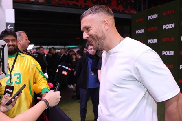 Lukas Podolski bei der Poldi Doku Netflix Serien Premiere am 27.05.2026 im Rheinenergiestadion in Koeln Lukas Podolski attends the premiere of the Poldi documentary series on Netflix on May 27, 2026 at Rheinenergiestadion in Cologne, Germany Poldi Netflix Serien Premiere in Koeln 