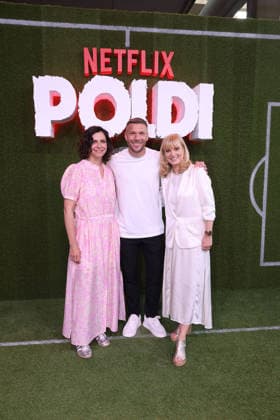 Wiebke Schodder, Lukas Podolski und Katja Hofem bei der Poldi Doku Netflix Serien Premiere am 27.05.2026 in Koeln Wiebke Schodder, Lukas Podolski and Katja Hofem attend the premiere of the Poldi documentary series on Netflix on May 27, 2026 at Rheinenergiestadion in Cologne, Germany Poldi Netflix Serien Premiere in Koeln *** Wiebke Schodder, Lukas Podolski and Katja Hofem at the Poldi documentary Netflix series premiere on May 27, 2026 in Cologne Wiebke Schodder, Lukas Podolski and Katja Hofem attend the premiere of the Poldi documentary series on Netflix on May 27, 2026 at Rheinenergiestadion in Cologne, Germany Poldi Netflix series premiere in Cologne 