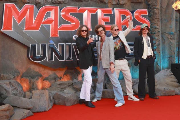 Justin Hawkins, Justin Poullain, Rufus Tiger Taylor und Dan Hawkins bei der Premiere des Kinofilms Masters of the Universe im Cineworld Leicester Square. London, 27.05.2026 *** Justin Hawkins, Justin Poullain, Rufus Tiger Taylor and Dan Hawkins at the premiere of the movie Masters of the Universe at Cineworld Leicester Square London, 27 05 2026 Foto:xD.xJonesx xFuturexImagex universe_6519