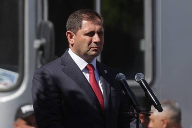ARMENIA, YEREVAN - MAY 28, 2026: Armenia s Defence Minister Suren Papikyan attends a military parade in Republic Square marking the 103rd anniversary of the First Armenian Republic. Alexander Patrin TASS  93122847