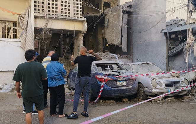 LEBANON, SIDON - MAY 28, 2026: The ruins of a residential building destroyed in an Israeli drone attack. At least four people were killed. Ankhar Kochneva TASS  93123723