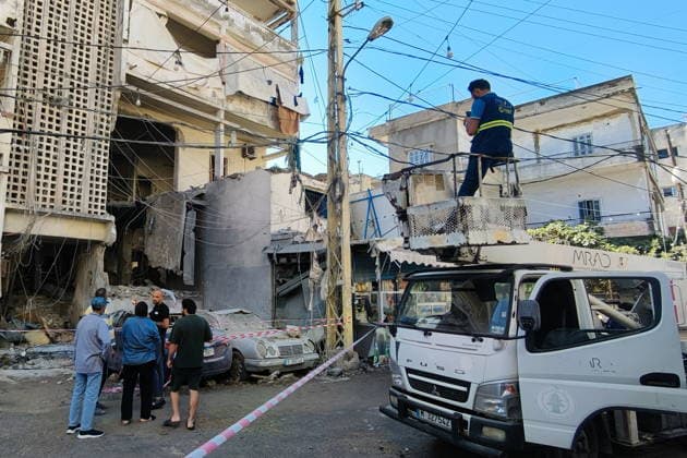 LEBANON, SIDON - MAY 28, 2026: The ruins of a residential building destroyed in an Israeli drone attack. At least four people were killed. Ankhar Kochneva TASS  93123725