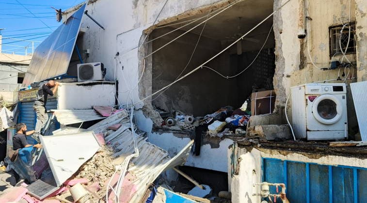 LEBANON, SIDON - MAY 28, 2026: The ruins of a residential building destroyed in an Israeli night drone attack. At least four people were killed. Ankhar Kochneva TASS  93123728