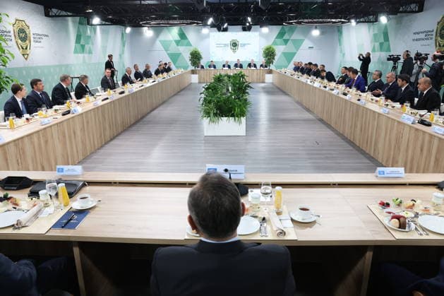 RUSSIA, MOSCOW REGION - MAY 28, 2026: An informal meeting of secretaries of security councils of the CIS states is held on the sidelines of the 1st International Security Forum. Valery Sharifulin TASS  93123810