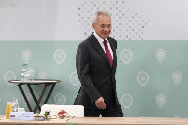 RUSSIA, MOSCOW REGION - MAY 28, 2026: Russian Security Council Secretary Sergei Shoigu arrives for an informal meeting of secretaries of security councils of the CIS states on the sidelines of the 1st International Security Forum. Valery Sharifulin TASS  93123802