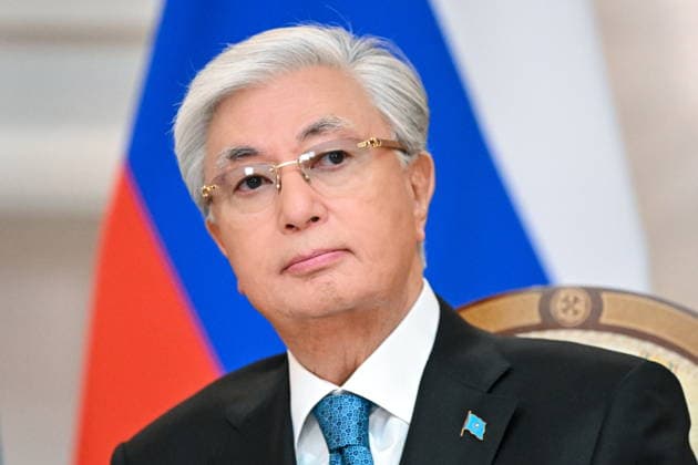 KAZAKHSTAN, ASTANA - MAY 29, 2026: Kazakhstan s President Kassym-Jomart Tokayev looks on during a meeting with Russia s President Vladimir Putin at the Independence Palace. Sergei Bobylev TASS  93124975