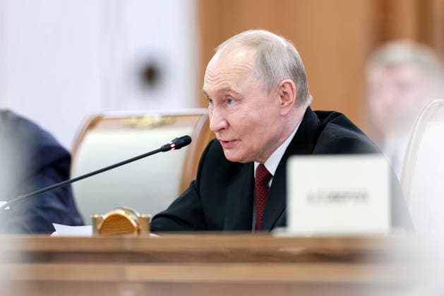 KAZAKHSTAN, ASTANA - MAY 28, 2026: Russia s President Vladimir Putin is seen during Kazakh-Russian talks at the Independence Palace. Alexander Shcherbak TASS  93125448