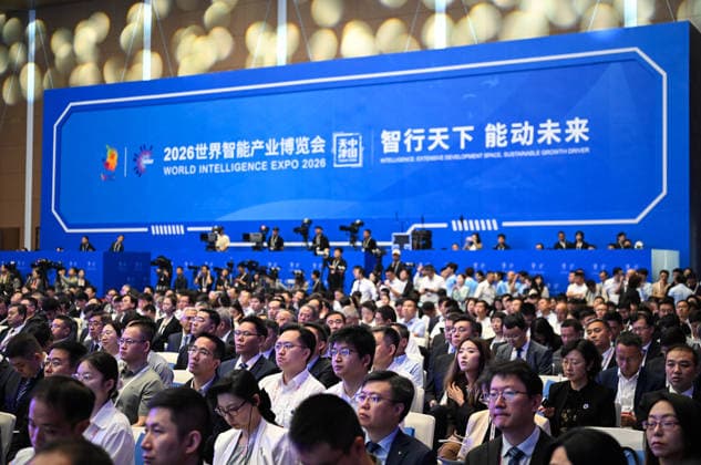 (260528) -- TIANJIN, May 28, 2026 -- This photo taken on May 28, 2026 shows a scene at the opening ceremony of the World Intelligence Expo 2026 in Tianjin, north China. Themed Intelligence: Extensive Development Space, Sustainable Growth Driver, the World Intelligence Expo 2026 kicked off here on Thursday. ) CHINA-TIANJIN-WORLD INTELLIGENCE EXPO (CN) ZhaoxZishuo 