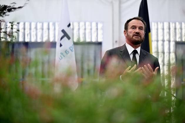 Thales Belgium CEO Alain Quevrin pictured during a visit to the Thales rocket systems production site in Herstal, on Thursday 28 May 2026. French aerospace and defence corporation Thales Group is presenting their SkyDefender missile defence system.  ERICxLALMAND 175246649