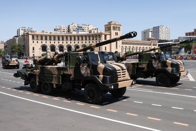 ARMENIA, YEREVAN - MAY 28, 2026: Military hardware on display during a military parade in Republic Square marking the 103rd anniversary of the First Armenian Republic. Alexander Patrin TASS  93126394