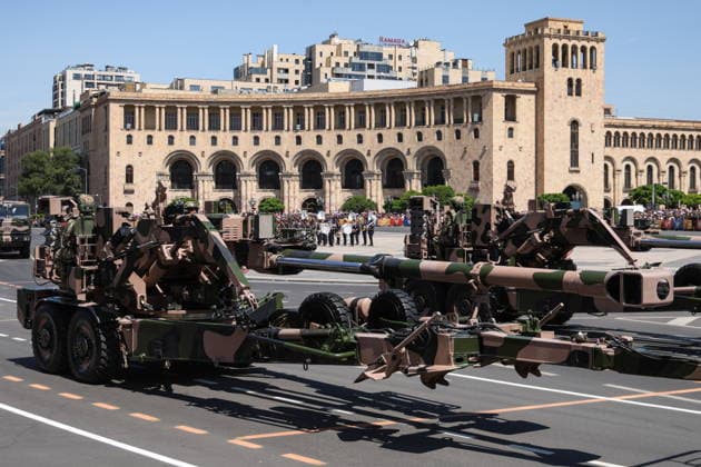 ARMENIA, YEREVAN - MAY 28, 2026: Military hardware on display during a military parade in Republic Square marking the 103rd anniversary of the First Armenian Republic. Alexander Patrin TASS  93125973