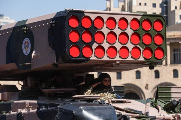 ARMENIA, YEREVAN - MAY 28, 2026: Military hardware on display during a military parade in Republic Square marking the 103rd anniversary of the First Armenian Republic. Alexander Patrin TASS  93125962