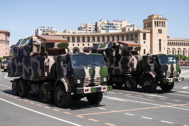 ARMENIA, YEREVAN - MAY 28, 2026: Military hardware on display during a military parade in Republic Square marking the 103rd anniversary of the First Armenian Republic. Alexander Patrin TASS  93125964