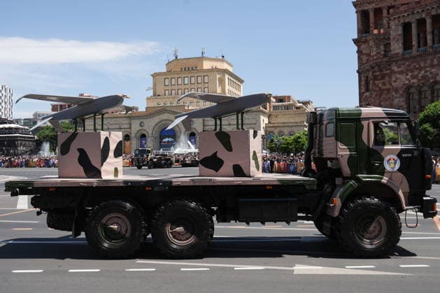 ARMENIA, YEREVAN - MAY 28, 2026: Drones on display during a military parade in Republic Square marking the 103rd anniversary of the First Armenian Republic. Alexander Patrin TASS  93126410