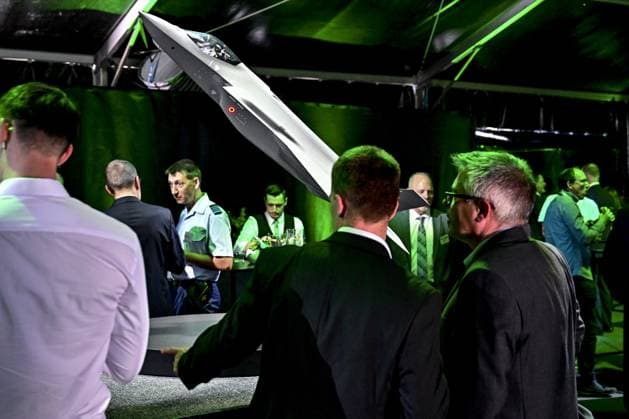The official opening of the new production line dedicated to the F-35 program of aerospace company Sonaca, on Thursday 28 May 2026 in Sonacas site in Gosselies, Charleroi.  DIRKxWAEM 175256534