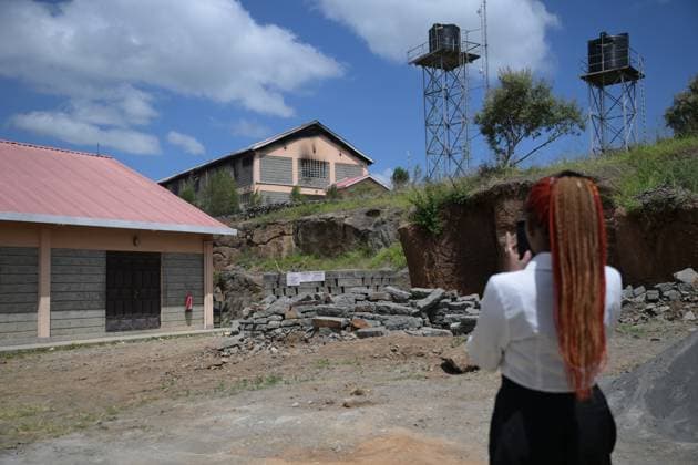 (260528) -- NAKURU, May 28, 2026 -- This photo taken on May 28, 2026 shows the view of Utumishi Girls Academy, where a fire broke out earlier in Gilgil, Nakuru County, Kenya. The death toll from an early-morning fire in northwestern Kenya rose to 16 after six more students succumbed to their injuries, police confirmed on Thursday. The fire broke out at around 1:00 a.m. Thursday local time (2200 GMT Wednesday) while the students were asleep in the dormitory at Utumishi Girls Academy in Gilgil, Nakuru County, initially claiming 10 lives before the toll rose. Meanwhile, more than 70 remain hospitalized with injuries of varying severity. A police report said that most of the injured are currently in stable condition. The cause of the 