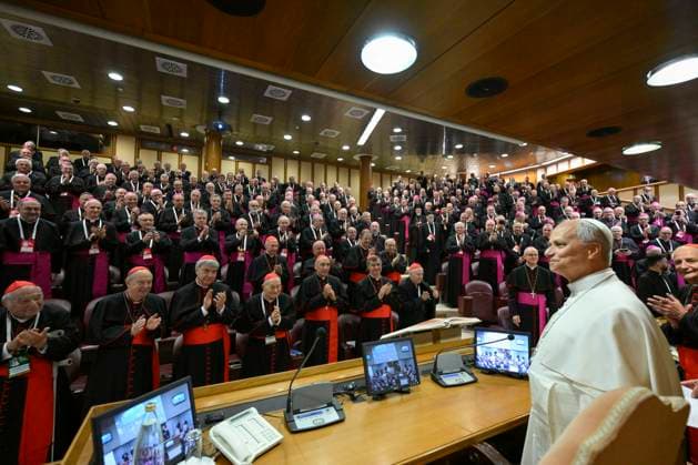 ITALY - POPE LEO XIV MEETS WITH THE BISHOPS OF THE ITALIAN EPISCOPAL CONFERENCE AT THE VATICAN - 2026 5 28 Italy, Rome, Vatican, 2026 5 28. Pope leo XIV meets with the bishops of the Italian Episcopal Conference at the Vatican, EDITORIAL USE ONLY - NO BOOKS Copyright: xVATICANxMEDIAx