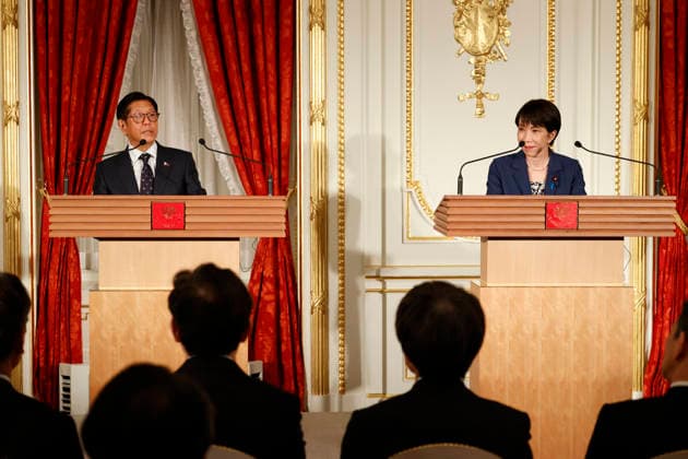 May 28, 2026, Tokyo, Japan: (L to R) Philippine President Ferdinand Marcos Jr. and Japanese Prime Minister Sanae Takaichi speak during a joint press conference at the Akasaka Palace State Guest House in Tokyo. Tokyo Japan - ZUMAm191 20260528_aap_m191_012 Copyright: xRodrigoxReyesxMarinx