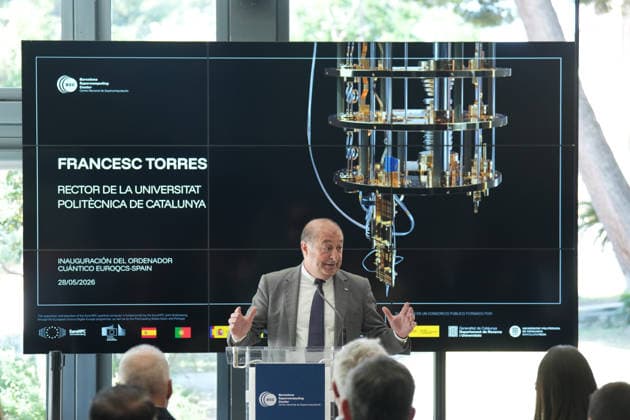 The Barcelona Supercomputing Center presents in Barcelona the MareNostrum Ona quantum computer The rector of the Universitat Politècnica de Catalunya UPC , Francesc Torres, during the official presentation ceremony and subsequent media attention, at the facilities of the Plaza Eusebi Güell, on May 28, 2026, in Barcelona, Catalonia Spain The technical and institutional meeting brings together the Minister of Research of the Generalitat, the Secretaries of State for Science and Digitalization, the Director of the BSC and the Rector of the UPC to present the operational capabilities of this advanced computing infrastructure, a milestone that reinforces the scientific leadership of the region in the development of technological sovereignty and  Copyright: xDavidxZorrakinox 7556296