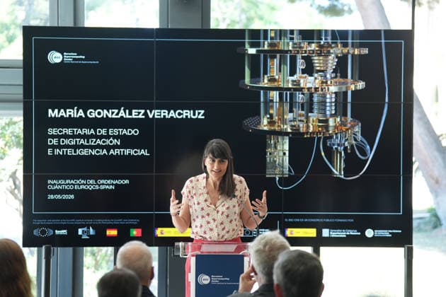 The Barcelona Supercomputing Center presents in Barcelona the MareNostrum Ona quantum computer The Secretary of State for Digitalization and AI, María González Veracruz, during the official presentation ceremony and subsequent attention to the media, at the facilities of the Plaza Eusebi Güell, on May 28, 2026, in Barcelona, Catalonia Spain The technical and institutional meeting brings together the Minister of Research of the Generalitat, the Secretaries of State for Science and Digitalization, the Director of the BSC and the Rector of the UPC to present the operational capabilities of this advanced computing infrastructure, a milestone that reinforces the scientific leadership of the region in the development of technological sovereignty  Copyright: xDavidxZorrakinox 7556301