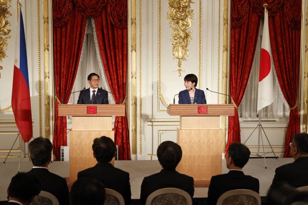 Japan s Prime Minister Sanae Takaichi - Philippines President Ferdinand Marcos Jr. meeting in Tokyo TOKYO, JAPAN - MAY 28: (---EDITORIAL USE ONLY – MANDATORY CREDIT - RODRIGO REYES MARIN POOL - NO MARKETING NO ADVERTISING CAMPAIGNS - DISTRIBUTED AS A SERVICE TO CLIENTS----) Philippine President Ferdinand Marcos Jr. and Japanese Prime Minister Sanae Takaichi speak during a joint press conference at the Akasaka Palace State Guest House on May 28, 2026, in Tokyo, Japan. Rodrigo Reyes Marin Anadolu Tokyo Japan. Editorial use only. Please get in touch for any other usage.  Copyright: x2026xAnadoluxRodrigoxReyesxMarinx