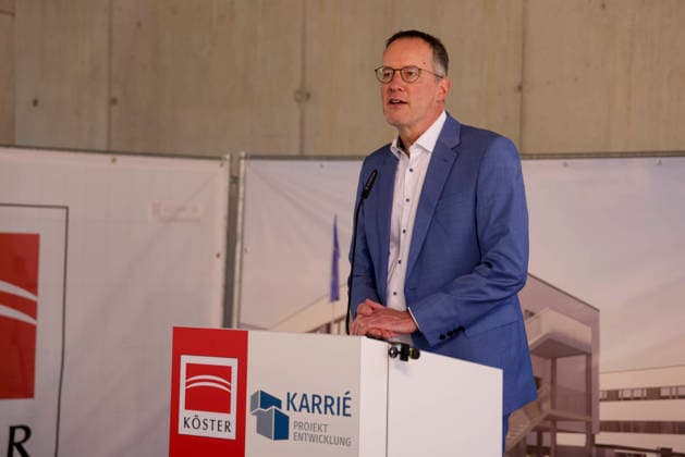 Richtfest des Neubau Zollamt Mainz und Finanzkontrolle Schwarzarbeit (FKS) im Mainzer Stadtteil Hechtsheim, Festredner Michael Ebling Minister für Wirtschaft, Tourismus, Energie und Klima des Landes Rheinland-Pfalz 28.05.26 *** Topping-out ceremony for the new Mainz customs office and FKS financial control unit in the Mainz district of Hechtsheim, keynote speaker Michael Ebling Minister for Economic Affairs, Tourism, Energy and Climate of the State of Rhineland-Palatinate 28 05 26