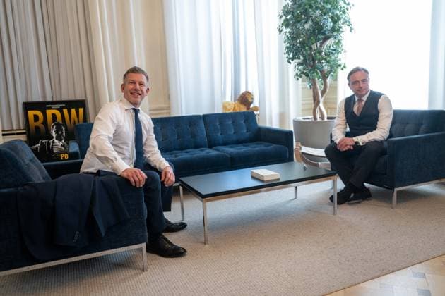 Prime Minister Bart De Wever (R) and Hungary Prime Minister Peter Magyar (L) are pictured at a diplomatic meeting between the Prime Ministers of Hungary and Belgium in Brussels, Thursday 28 May 2026.  JONASxROOSENS 175283662
