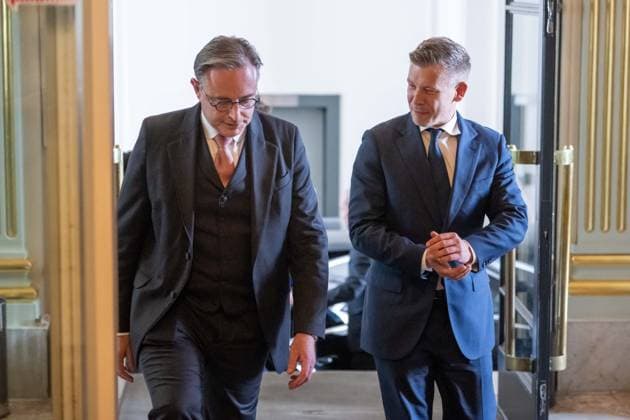 Prime Minister Bart De Wever (L) and Hungary Prime Minister Peter Magyar (R) are pictured at a diplomatic meeting between the Prime Ministers of Hungary and Belgium in Brussels, Thursday 28 May 2026.  JONASxROOSENS 175283767