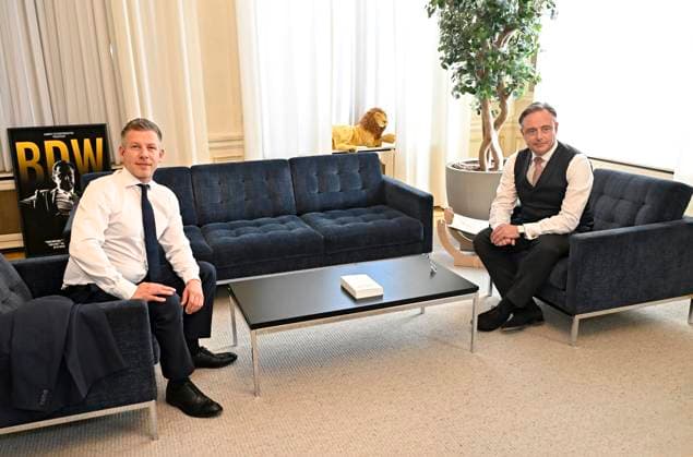 Bart De Wever meets the new hungarian PM Péter Magyar BRUSSELS, BELGIUM - MAY 28 : Bart De Wever meets the new hungarian PM Péter Magyar on May 28, 2026 in Brussels, Belgium, 28 05 2026 Brussels Belgium  Copyright: xDidierxLebrunx