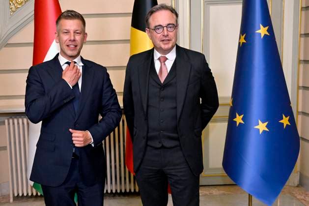 Bart De Wever meets the new hungarian PM Péter Magyar BRUSSELS, BELGIUM - MAY 28 : Bart De Wever meets the new hungarian PM Péter Magyar on May 28, 2026 in Brussels, Belgium, 28 05 2026 Brussels Belgium  Copyright: xDidierxLebrunx